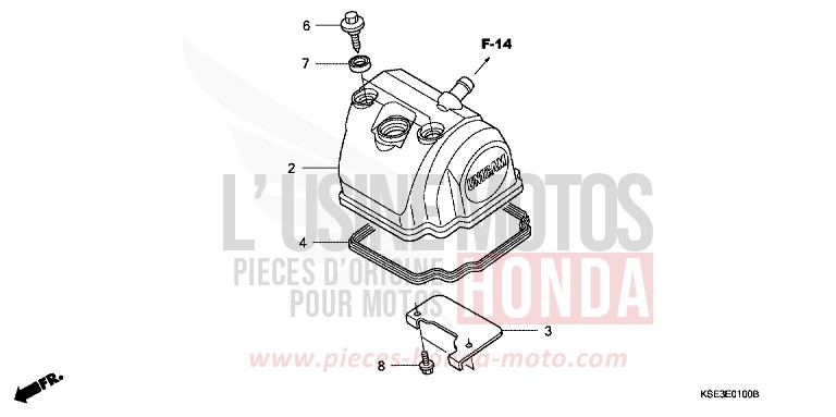 COUVERCLE DE CULASSE de CRF150R "Grandes Roues" EXTREME RED (R292) 2009